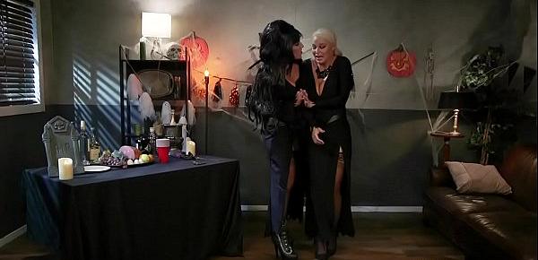  Lesbian Halloween party anal fucking
